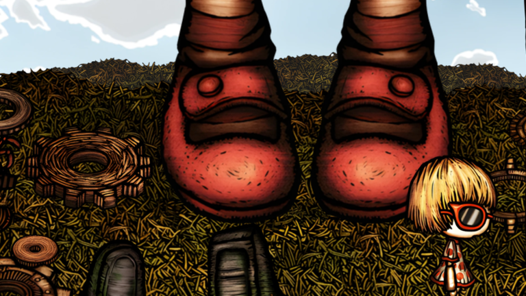 Official scene of the doll and the strange hand-drawn house